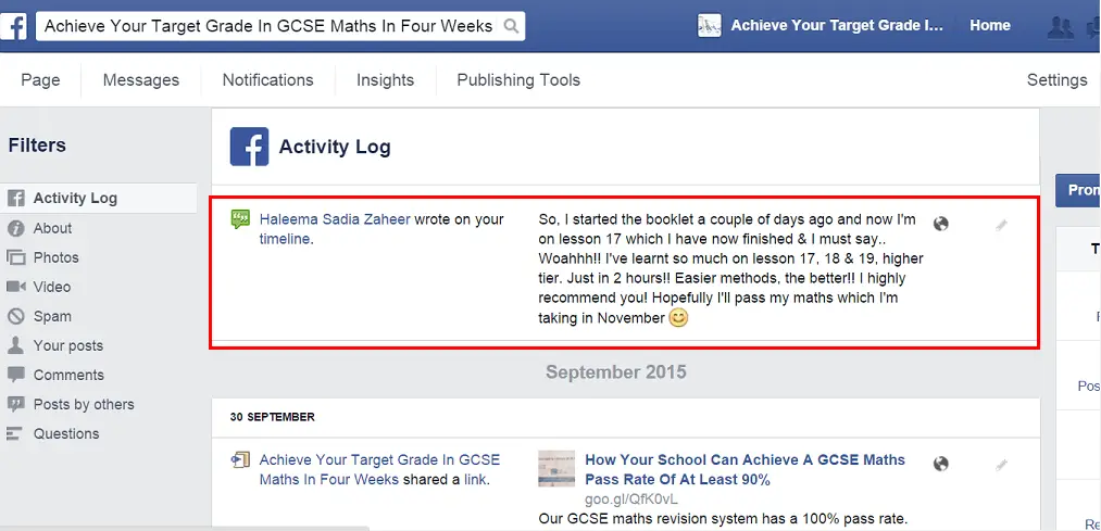 Haleema Facebook Post